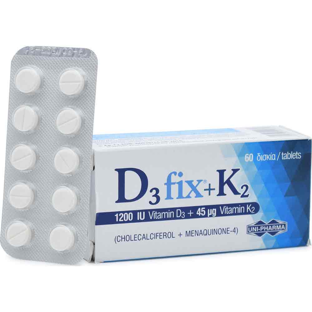 Uni-Pharma D3 Fix 1200iu + K2 45mg 60 δισκία