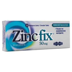 Uni-Pharma Zinc Fix 50mg για την Τόνωση του Ανοσοποιητικού Συστήματος, 30tabs