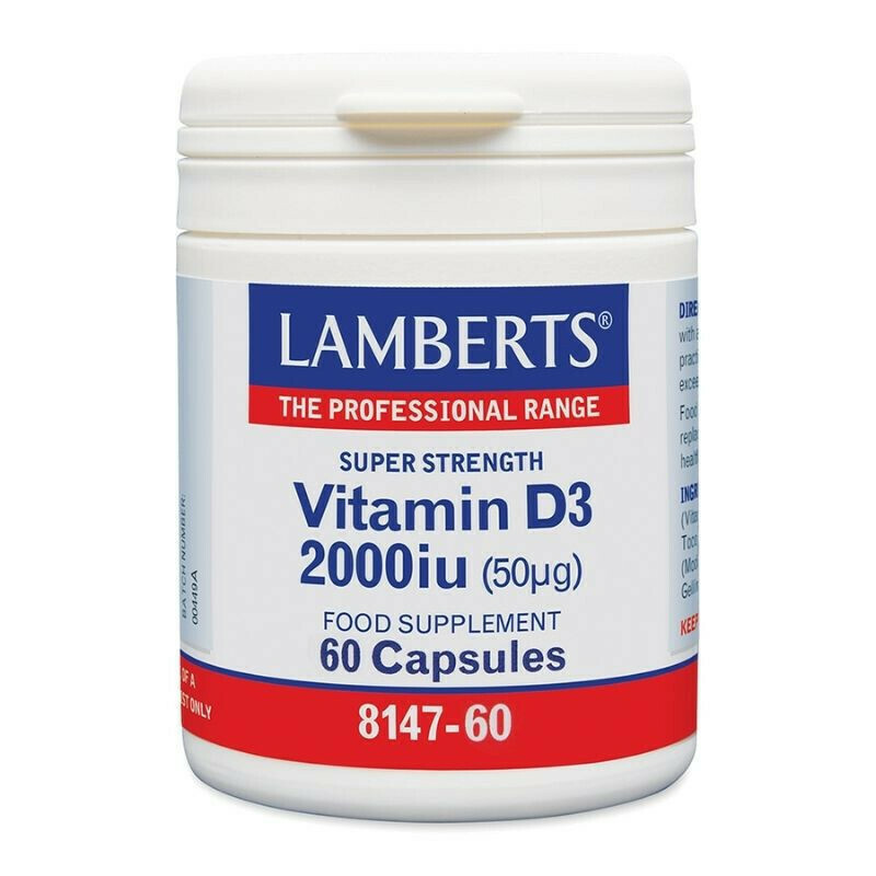 Lamberts Vitamin D3 2000iu Συμπλήρωμα Διατροφής Βιταμίνης D, 60caps