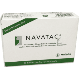 NAVATAC Gyno Κατάλληλο για την Ναυτία τον Εμετό και την Δυσπεψία, Gluten & Lactose Free, 30tabs