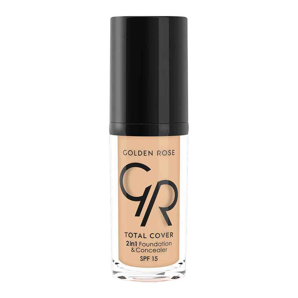 Golden Rose Total Cover 2in1 Foundation And Concealer Spf15 02 Ivory 30ml