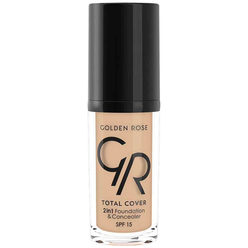 Golden Rose Total Cover 2in1 Foundation And Concealer Spf15 05 cool sand 30ml