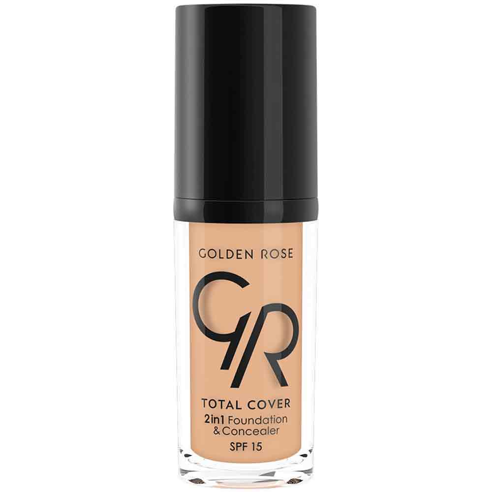 Golden Rose Total Cover 2in1 Foundation And Concealer Spf15 12 light beige 30ml