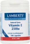 LAMBERTS E 250IU NATURAL 100CAPS
