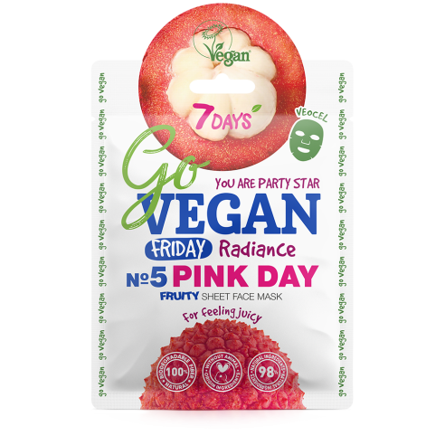 7DAYS GoVegan sheet mask PINK DAY 25g