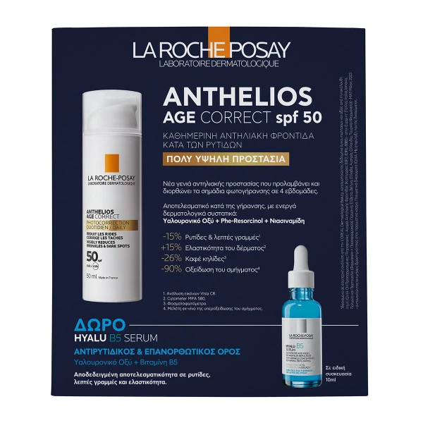 La Roche Posay Promo Anthelios Age Correct Spf50+, 50ml & Hyalu B5 Serum 10ml