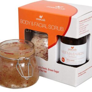 Anaplasis Body & Facial Scrub Με Καστανή Ζάχαρη Ελληνικό Αλάτι Μεσολογγίου & Σπόρους Cranberry 250ml