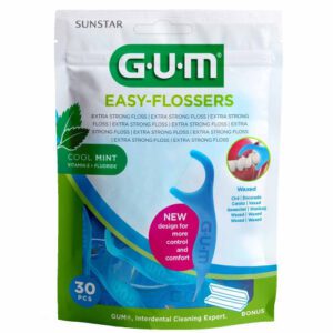 Gum Easy Flossers (890) Οδοντικό Νήμα Ελαφρώς Κερωμένο σε Διχάλες Μίας Χρήσης, 30τεμ
