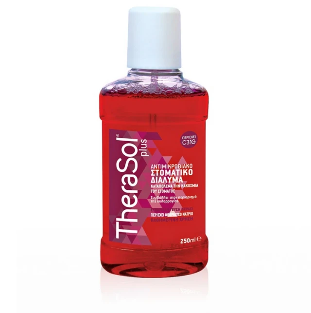 Therasol Plus Αντιμικροβιακό Στοματικό Διάλυμα με Γεύση Κεράσι, 250ml