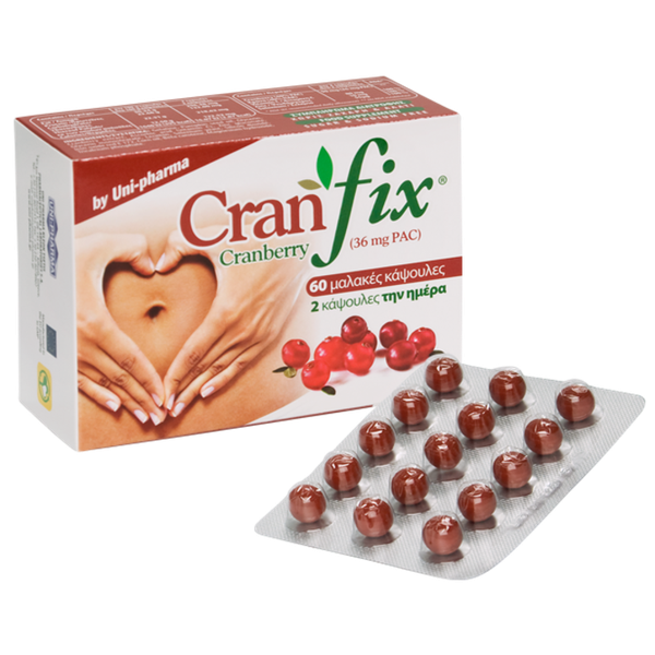 Uni-Pharma Cranfix Cranberry 36Mg 60 Μαλακές Κάψουλες