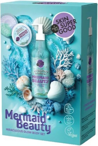 NATURA SIBERICA Organic Shop Skin Super Good, Σετ Σώματος, Mermaid Beauty Ενυδάτωση 250ml & Λάμψη με Θαλάσσια Συστατικά 100ml