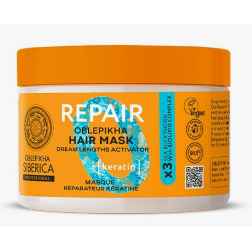 Natura Siberica Oblepikha Μάσκα Μαλλιών για Επανόρθωση 300ml