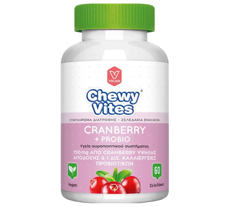 Chewy Vites Adults Cranberry + Probio 60 ζελεδάκια