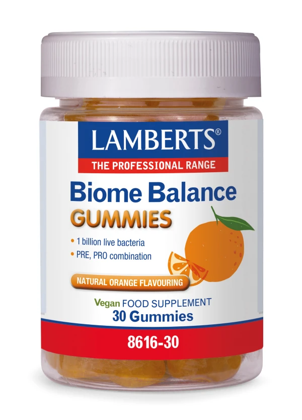 Lamberts Biome Balance Gummies με Φυσική Γεύση Πορτοκάλι, 30 Gummies