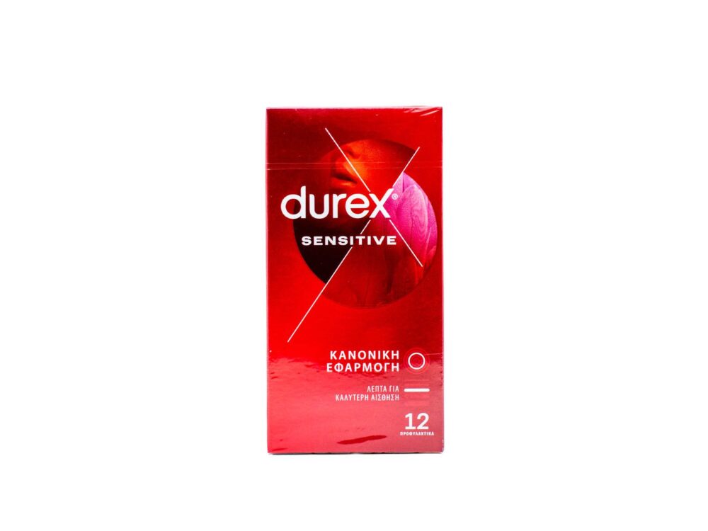 Durex Προφυλακτικά Λεπτά Sensitive για Κανονική Eφαρμογή, 12τεμ