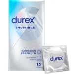 Durex Προφυλακτικά Εξαιρετικά Λεπτά Invisible Κανονική Εφαρμογή, 12τεμ