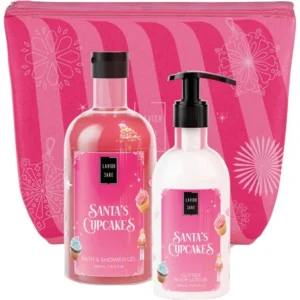 Lavish Care Promo Santa's Cupcakes Bath & Shower Gel 500ml & Glitter Body Lotion 300ml & Νεσεσέρ 1 Τεμάχιο