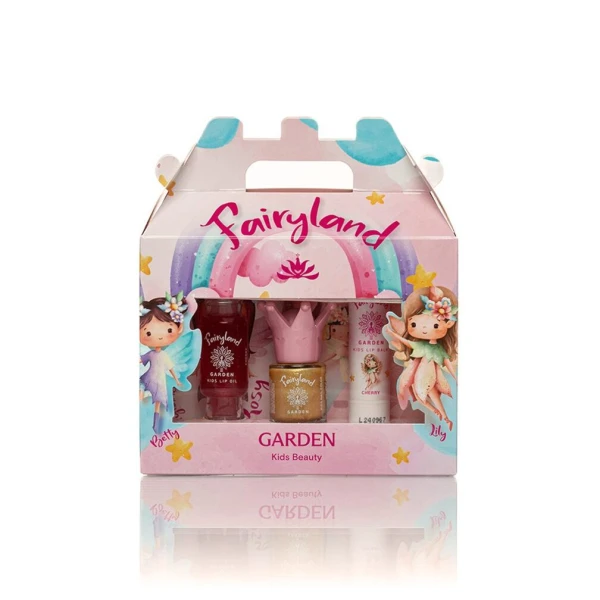 Garden Fairyland Box 4 Nail Polish Jiny 4, 7.5ml & Lip Oil Cherry 13ml & Lip Balm Cherry 5.2g