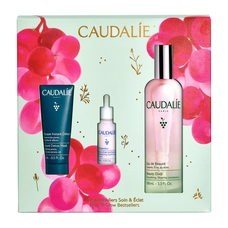 Caudalie Set Prep & Glow Bestsellers Trio Beauty Elixir 100ml & Ορός κατά των Κηλίδων 10ml & Μάσκα Αποτοξίνωσης 15ml