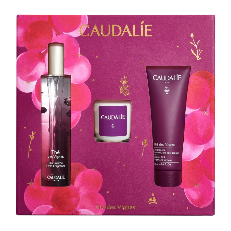 Caudalie Set The des Vignes Fresh Fragrance 50ml & Αρωματικό κερί 35g & Shower Gel 50ml