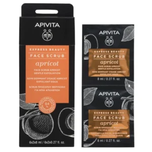 Apivita Express Beauty Scrub Προσώπου με Βερύκοκο για Ήπια Απολέπιση 2x8ml