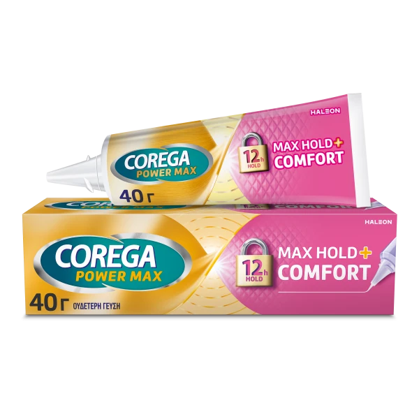 Corega Power Max Hold & Comfort, Στερεωτική Κρέμα Τεχνητής Οδοντοστοιχίας, 40gr