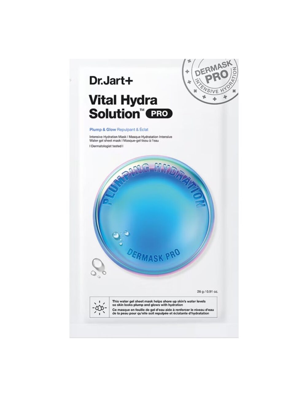 Dr.Jart+ Dermask Vital Hydra Solution PRO – Μάσκα Εντατικής Ενυδάτωσης Προσώπου, 26gr