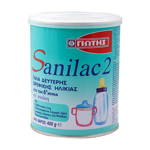 Γιώτης Sanilac 2 Γάλα 2ης Bρεφικής Hλικίας από 6-12m+, 400g