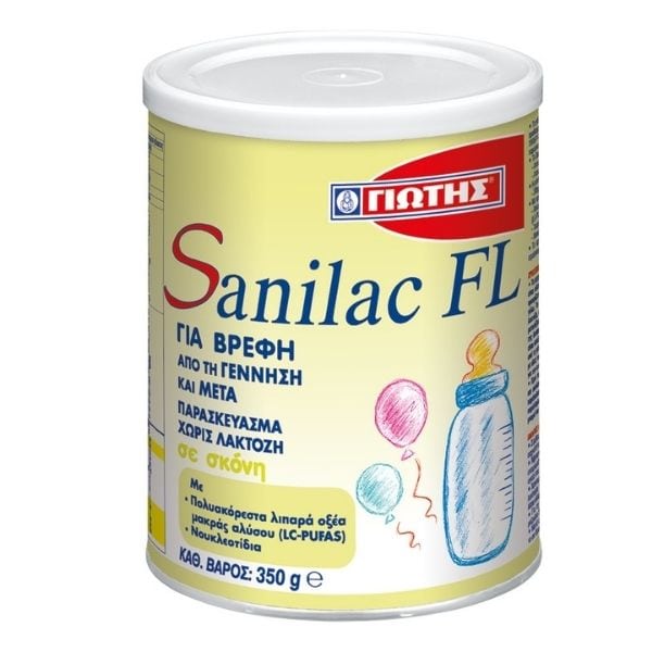 Γιώτης Sanilac FL Bρεφικόι Γάλα Χωρίς Λακτόζη από 0m+, 400g