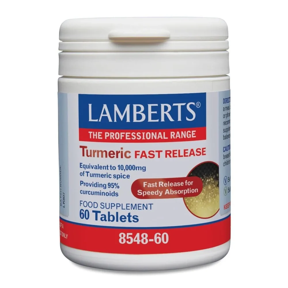 Lamberts Turmeric Fast Release 60tabs, Συμπλήρωμα Διατροφής με Κουρκουμά 95% Κουρκουμινοειδή 60 δισκία