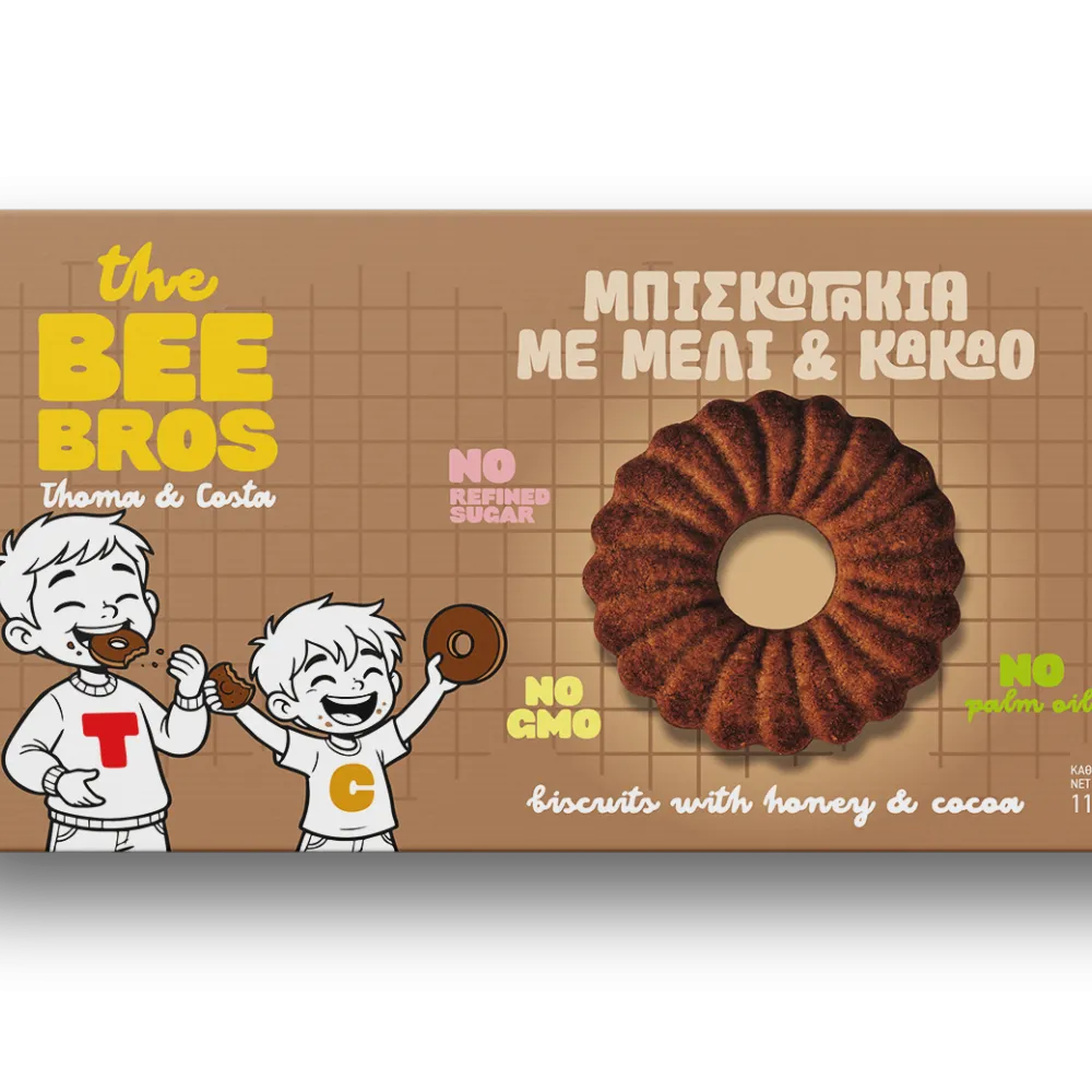 The Bee Bros Μπισκότα με Μέλι Και Κακάο 115g